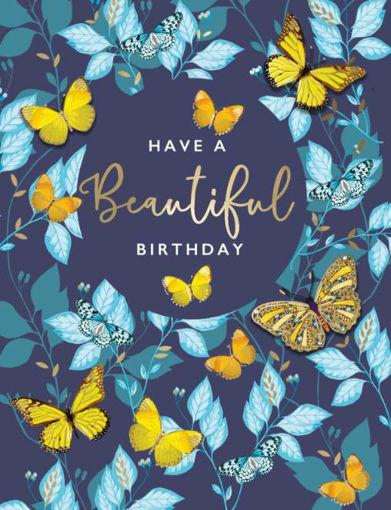 Picture of BIRTHDAY CARD BUTTERFLIES LARGE